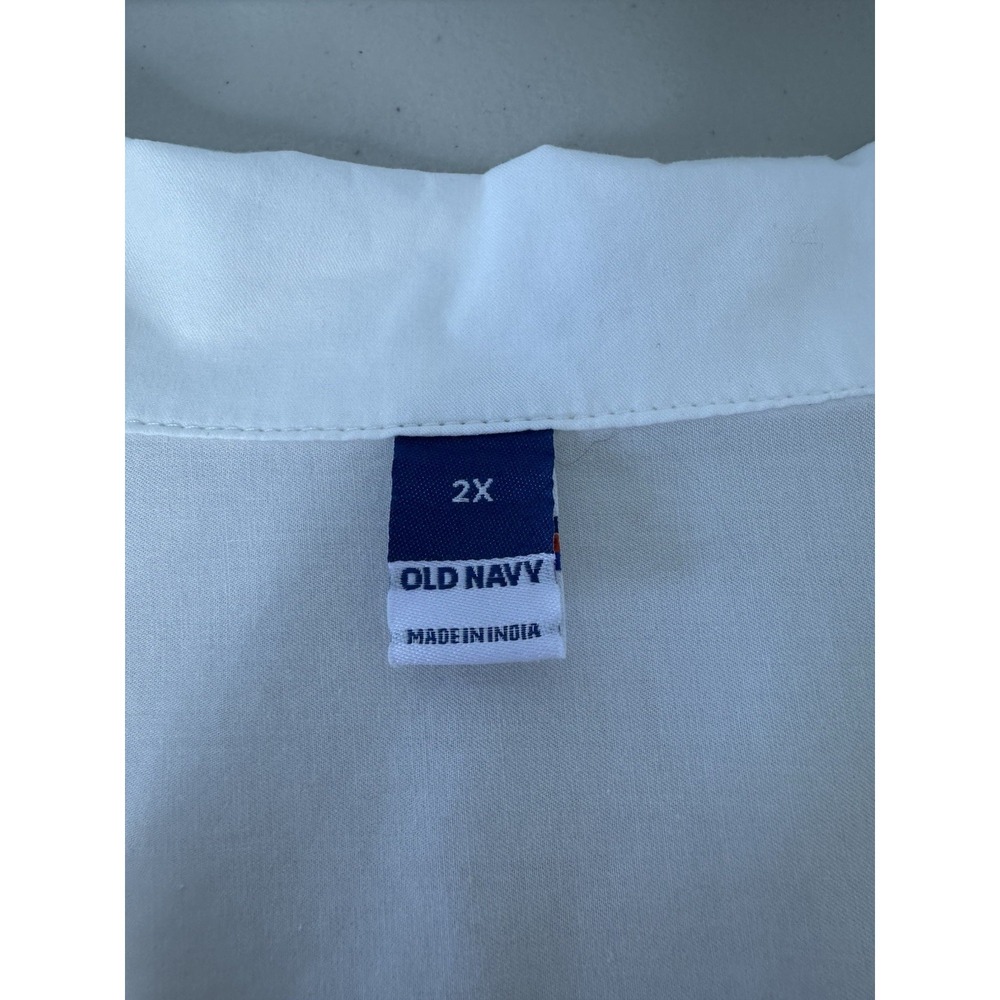 Old Navy Lace Up Popover Shirt Size 2X White - Picture 4 of 11